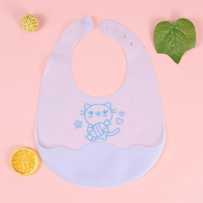 2024 new baby silicone bib, baby complementary food drool pocket, children's soft, lightweight and transparent silicone bib