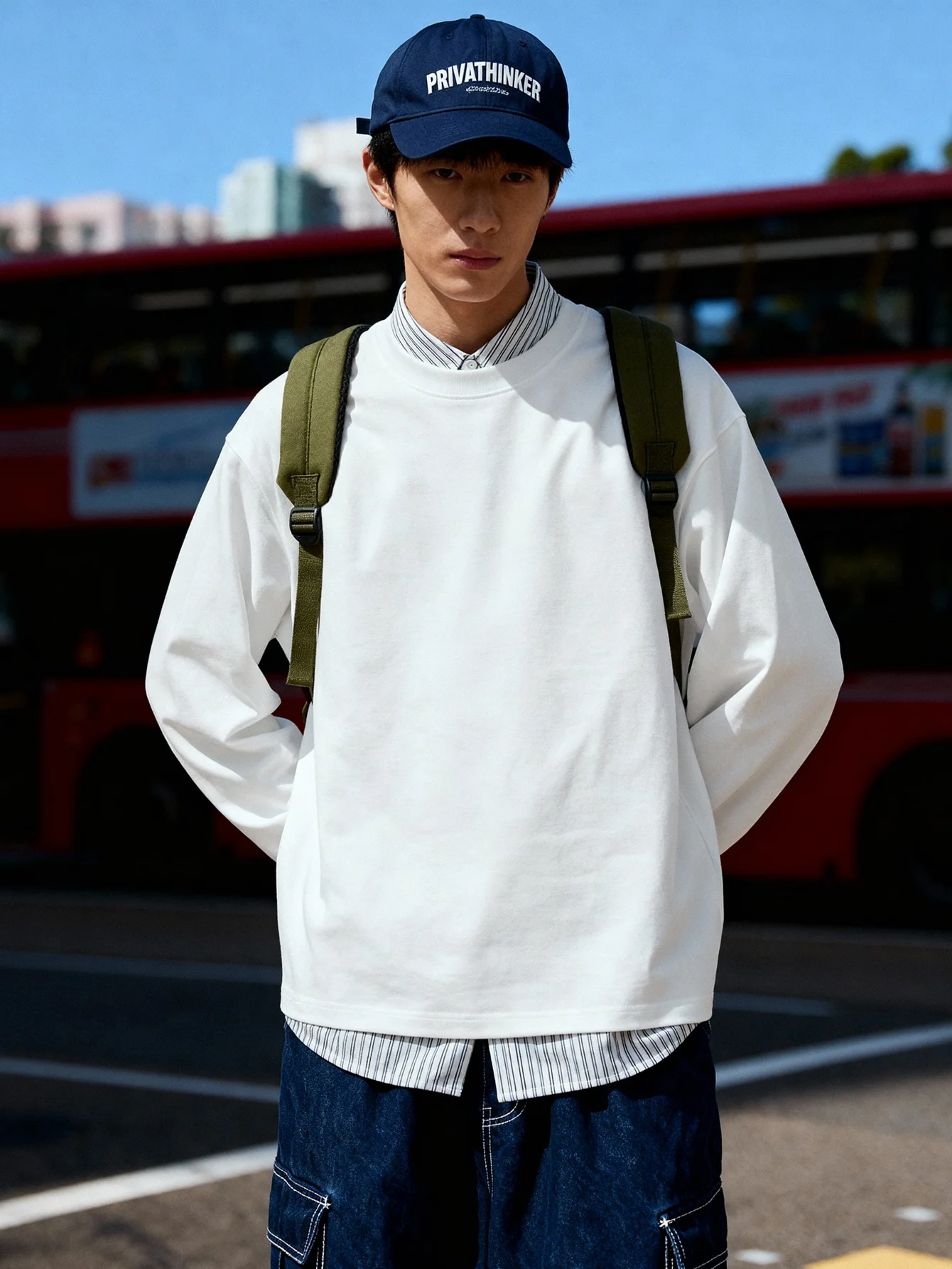 

O-neck Long Sleeve Men Autumn T-shirts Pure Cotton High Quality Drop Shoulder Clothing Tops Fashion Casual Unisex Tees