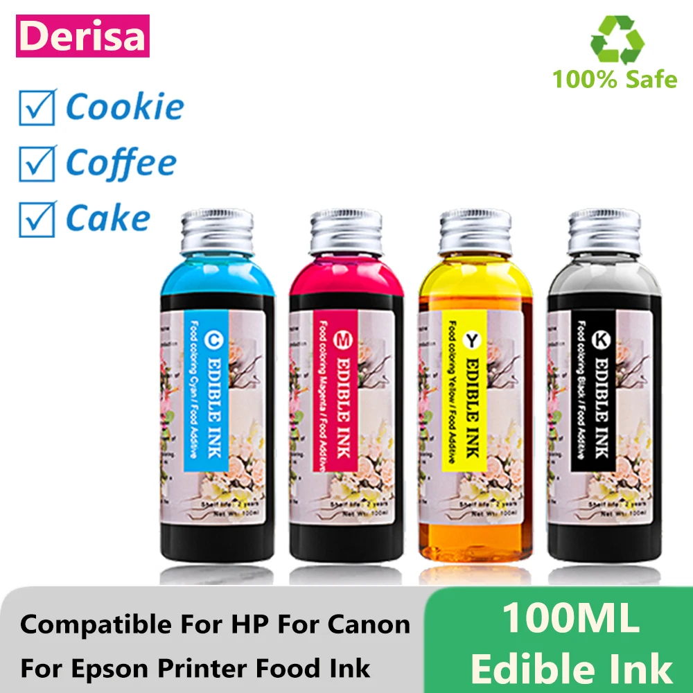 PGI525 CLI526 Food Edible Ink Compatible for Canon PIXMA IP4850 IP4950 IX6550 MG5150 MG5250 MG5350 MG6150 MG6250 MG8150 MG8250