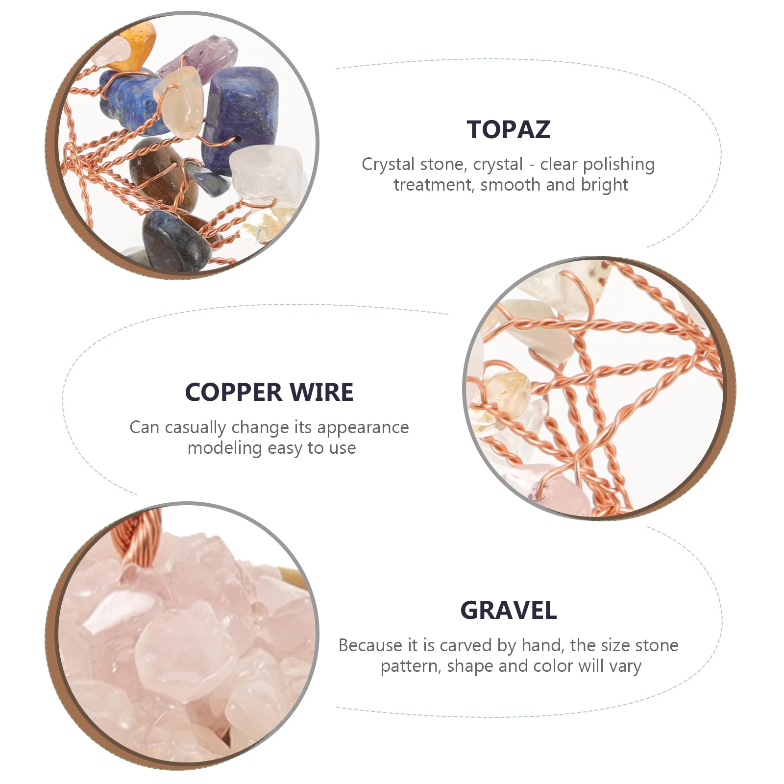 

1Set Crystal Tree Long-Lasting Table Decoration Office Home Desktop Ornament Crystal Tree Tray Buddha Statue