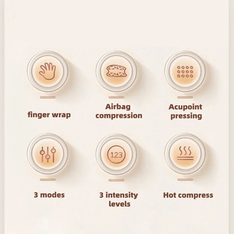 Jinkairui المحمولة اليد مدلك وسادة هوائية تدليك الاصبع مع ضغط ساخن العلاج العجن لتخفيف التعب المفاصل المعصم النخيل