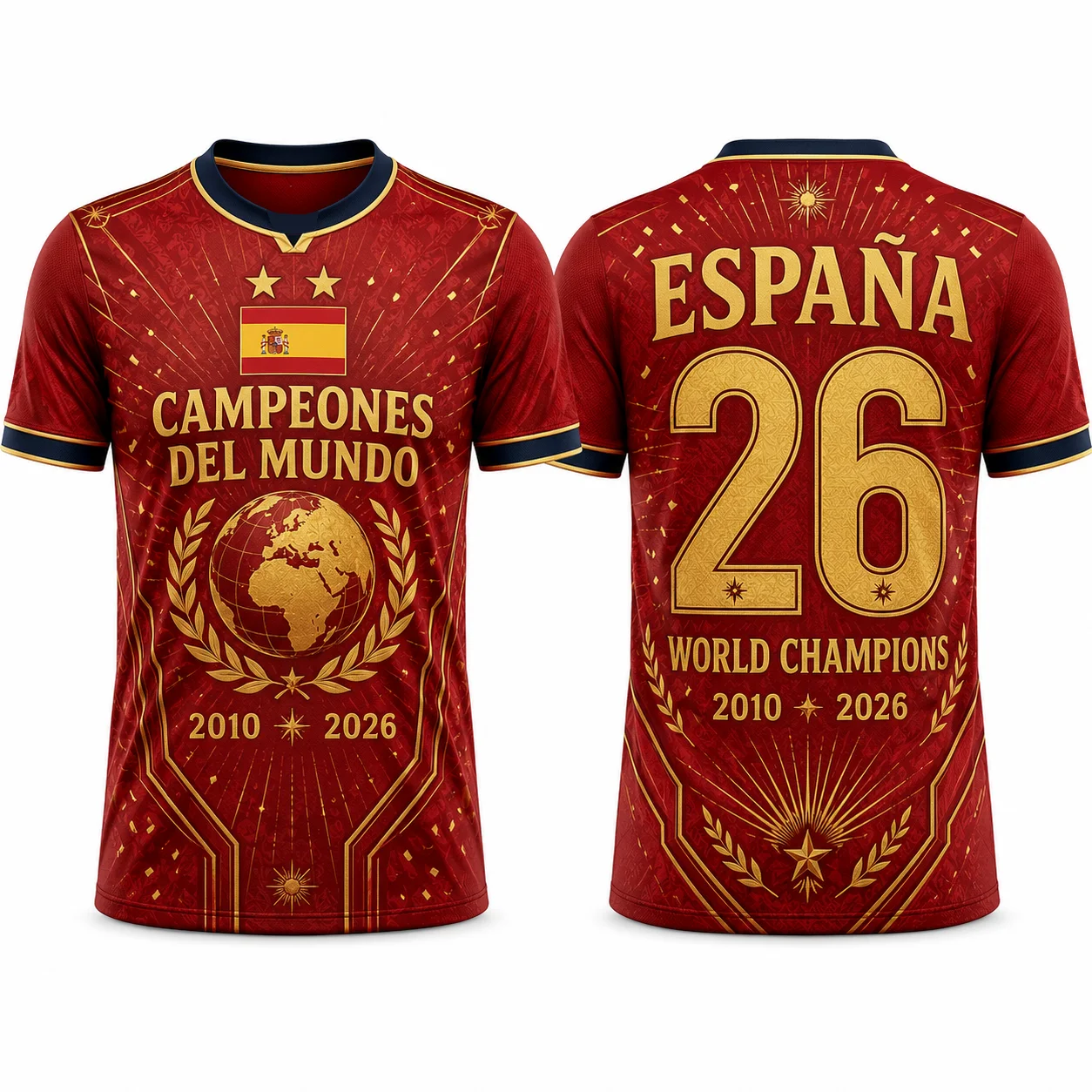 2026 Spanien Meisterschafts-Fußballtrikot für Erwachsene und Kinder Heim- und Auswärtstrikot Atmungsaktives Sport-Oberteil Fan-Version Trainingsshirt – Detail 2