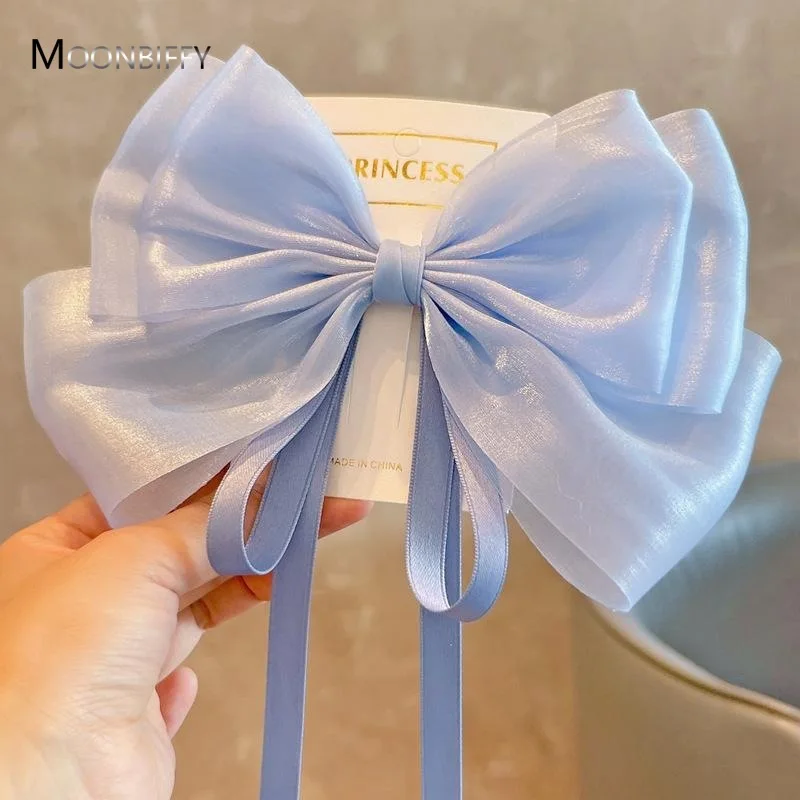 

Заколка для волос для девочек Super Fairy Pearl Yarn, заколка для волос с большим бантом, заколка для волос с лентой для девочек, высококачественные детские аксессуары для волос