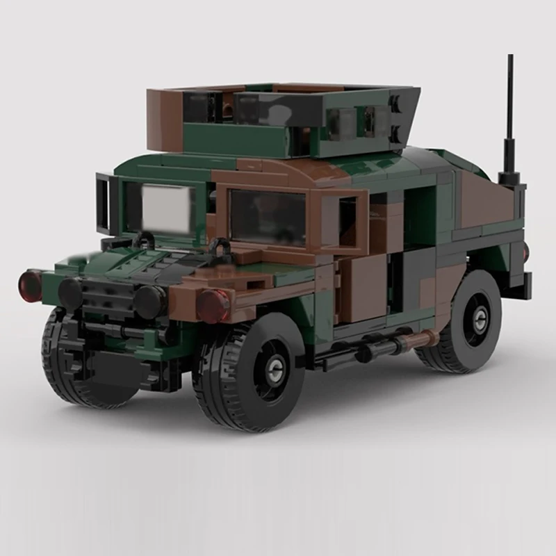 High Mobility Multi-Purpose Wheeled Vehicle Model MOC Building Bricks War Equipment Modular Technology Gift Holiday Children Toy