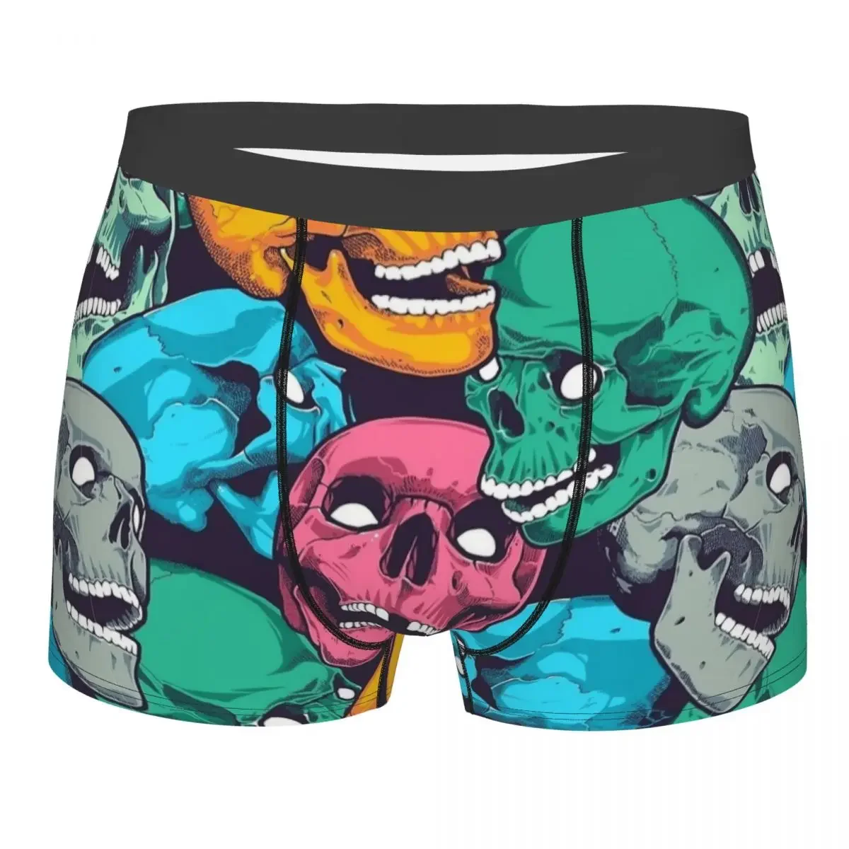 Мужские Разноцветные боксеры Zoombie с черепом на Хэллоуин женское дышащее нижнее белье мужское сексуальное Зеленое Длинное нижнее белье