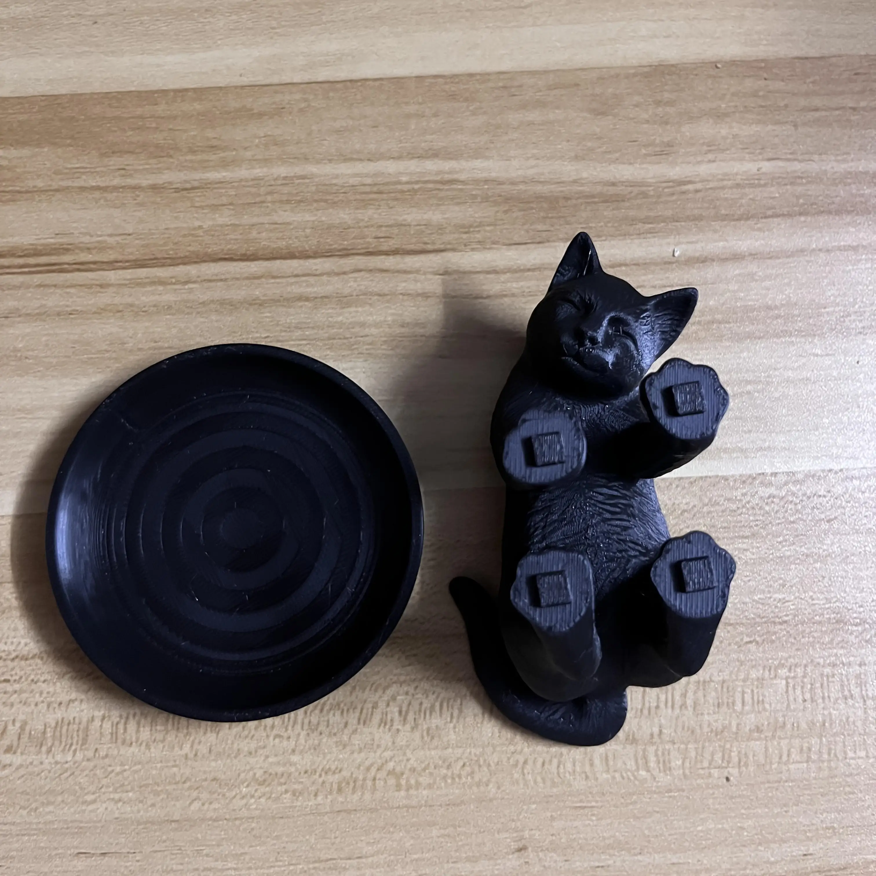 Cute Black Cat Jewelry Tray Resin Cat Trinket Dish Mini Animal Tray for Rings Earrings Keys Vanity Organizer Home Decor view 5