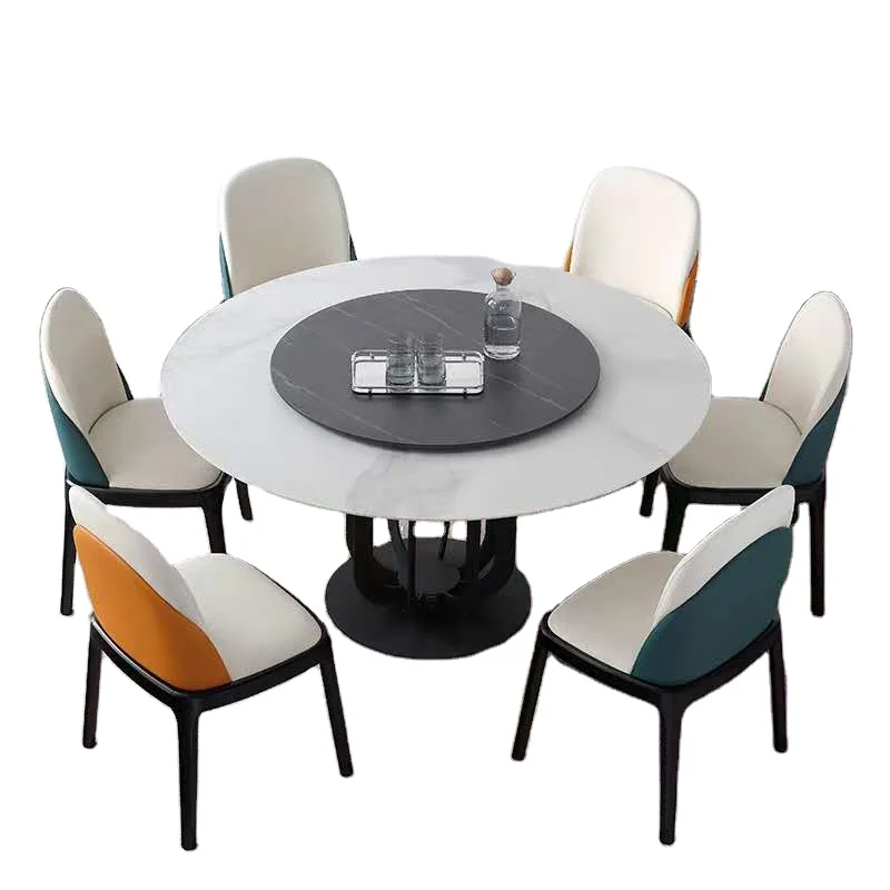 xx-Contemporary 6-Seater Dining Set With Sintered Top Metal Leg Convertible Dining Table Furniture For Dining Room*