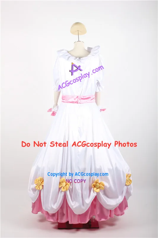 งานแต่งงานพีช Momoko Hanasaki สีขาวชุดคอสเพลย์เครื่องแต่งกาย acgcosplay รวมหมวก
