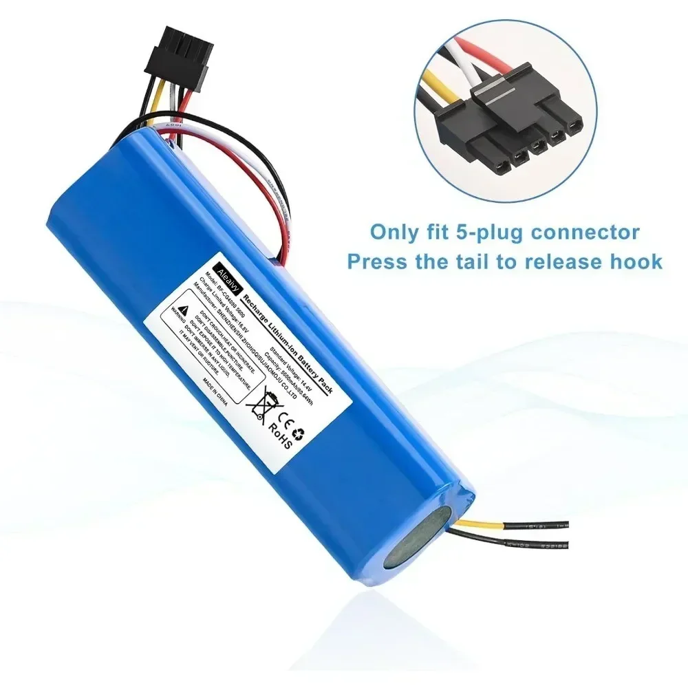 Immagine 5: 100% nuova batteria agli ioni di litio 12800mAh per CECOTEC CONGA 4090 4490 4690 4590 Robot aspirapolvere 14.4V 18650 4S2P batterie