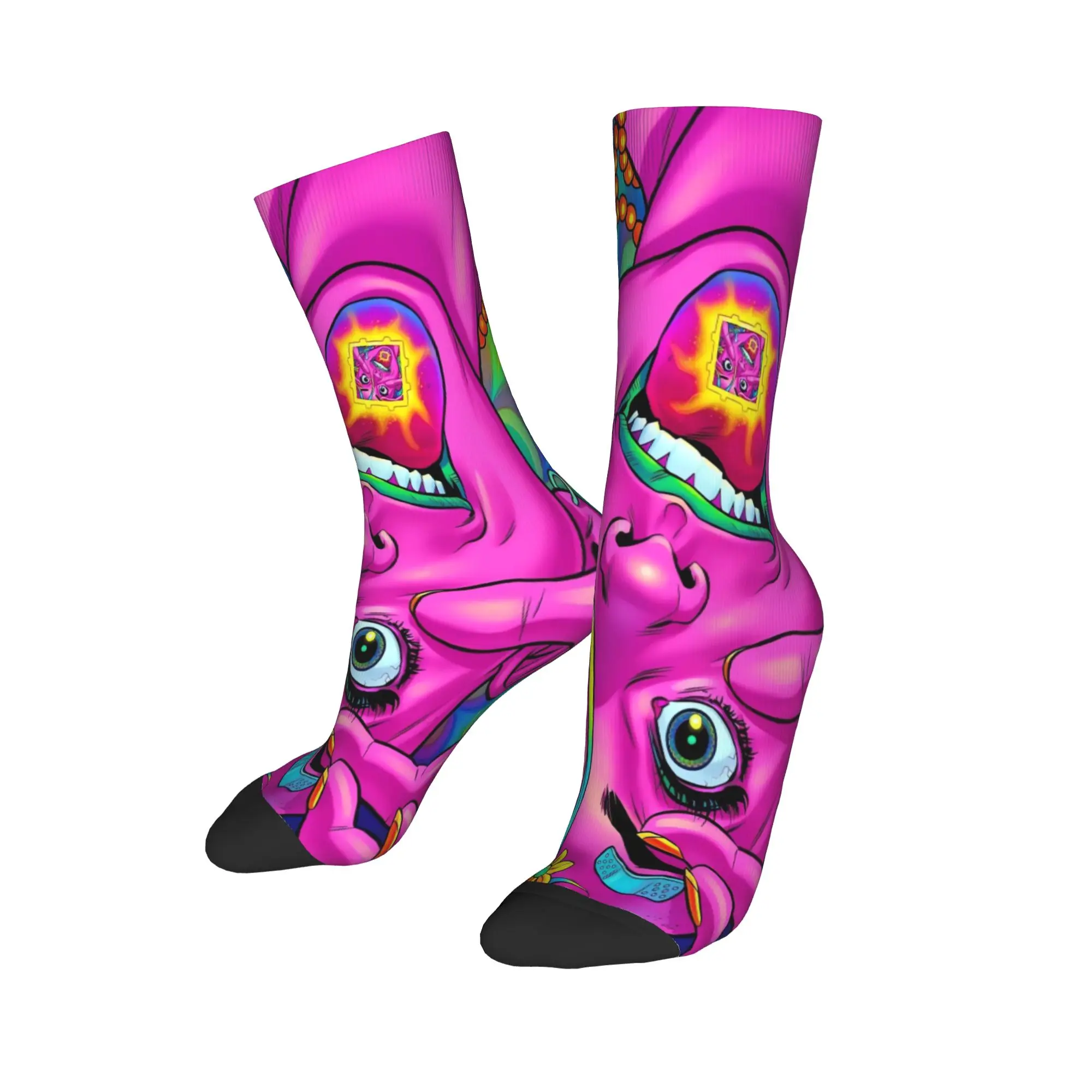 Psychedelic Multi‑eye Abstract Monster Socks  Funny Stockings Men Comfortable Outdoor Socks Autumn Graphic Non Slip Socks