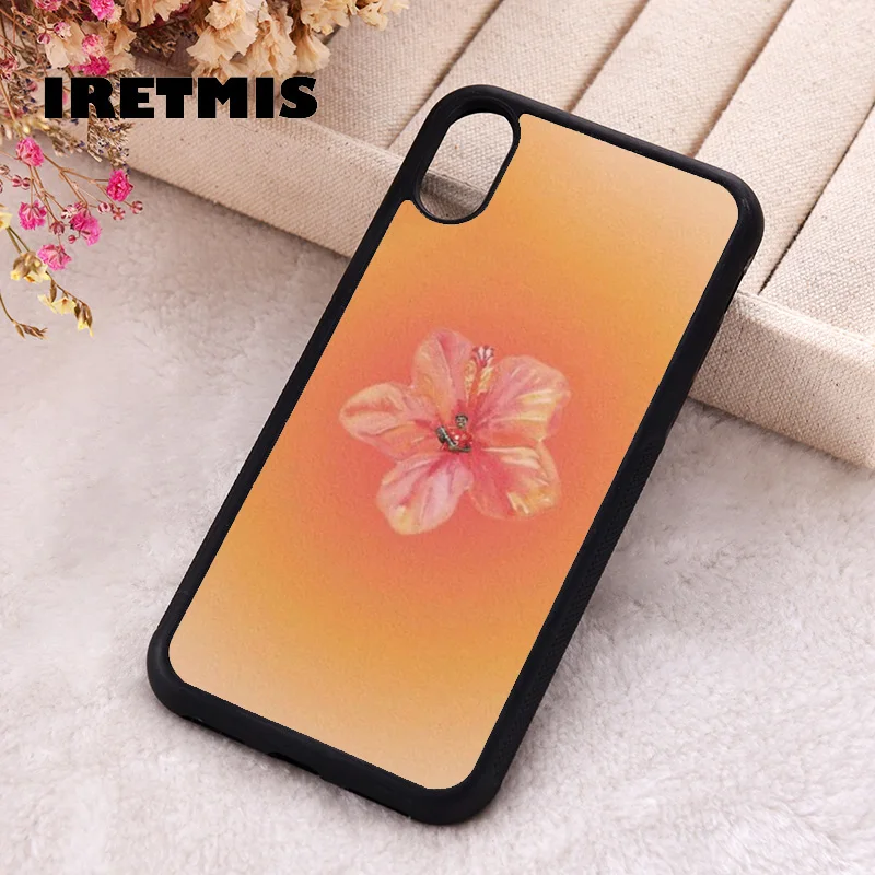 Iretmis Phone Cover Case For iPhone X XS Max XR 11 12 13 PRO MINI 14 15 16 Plus Silicone Rubber Tropical Flower Hibiscus