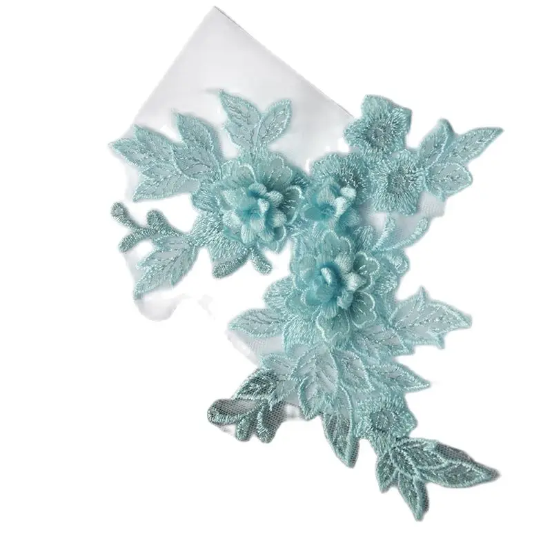 Applique de dentelle 3D en trois dimensions, pièce de fleur de patch de bricolage, accessoires vestisens, décoration de mariage, décalcomanies, 1 PC