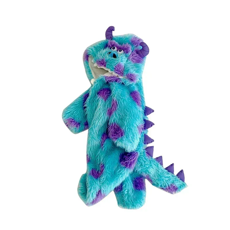 Dd12anime sully macacão de bebê roupas bodysuits inverno engrossar menino menina hoodies recém-nascidos ropa bebe infantil macio pelúcia criança jumpsu