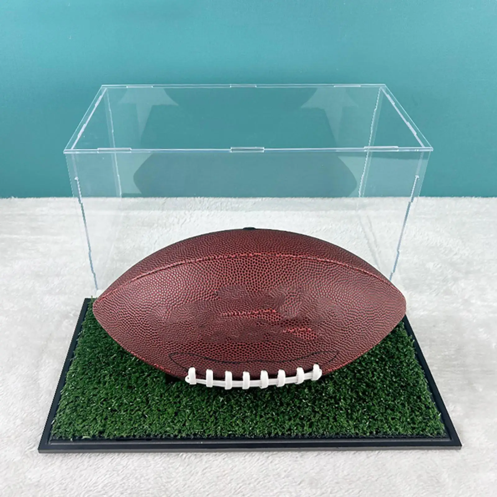 Acrylic Football Display Case Multipurpose Memorabilia Holder Football Storage Box for Toy Volleyball Collectibles Figures Dolls