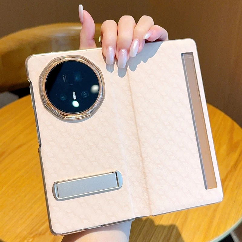 

Чехол для Honor Magic V5, универсальный защитный тонкий кожаный металлический кронштейн с принтом, подставка для телефона, откидная крышка