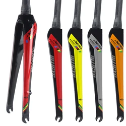 Ullicyc-Gloss Carbon Fiber Fork, Quick Release, Road Bike, Bicycle Disc Rim Brake, Round Tapered Tube, QC339, 700C