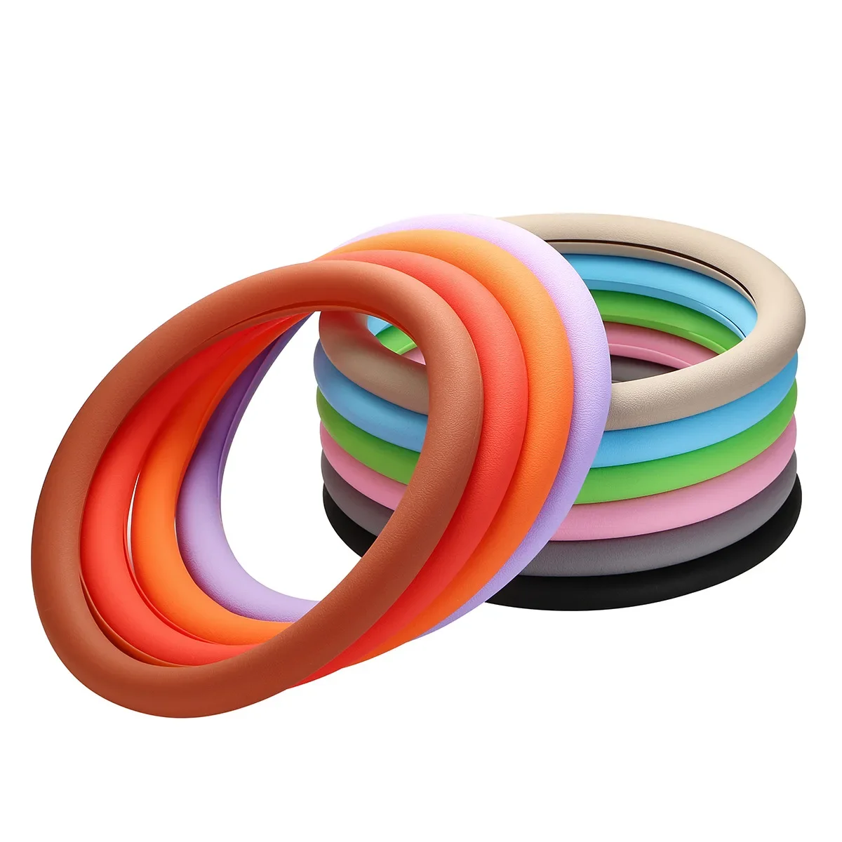 Universal Car Silicone Steering Wheel Cover Elastic Non-Slip Cover For 36-40cm Steering Wheel Multi Color Car Decor Accessories image 6
