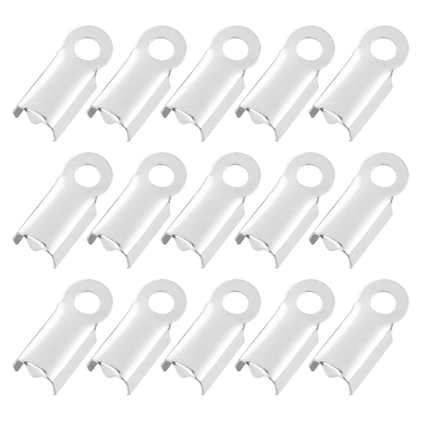 

500 Pcs Ribbon Clamps Square Side Clamps Durable DIY Jewelry Making Cord Ends Ribbon Crimps Accessories