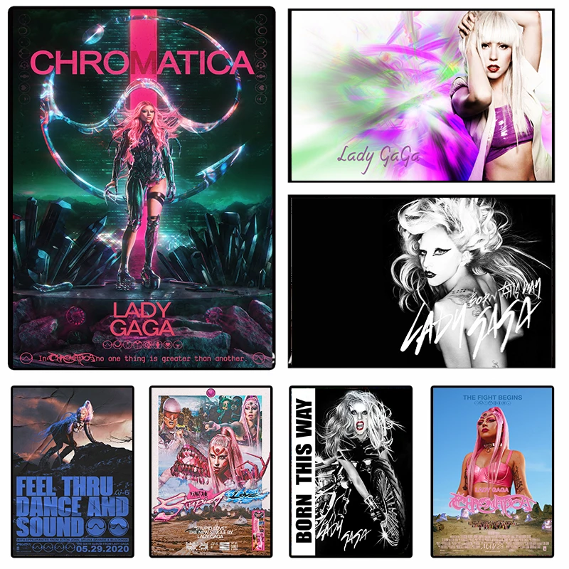Lady Gaga Born This Way Chromatica The Fame, póster de álbum de música caliente, pintura en lienzo para el hogar, arte de la pared de la sala de estar, pintura decorativa