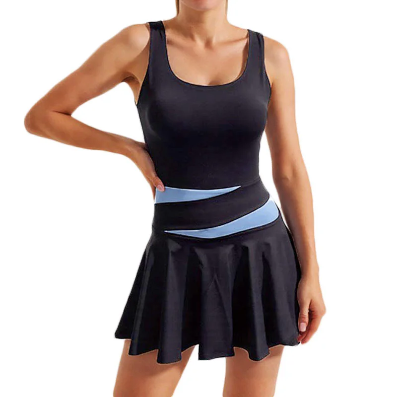 PofyBofy Tennis Dress Polo Collar Racer Back Workout Golf Dresses Build in Shorts Sleeveless Active Exercise Athletic Dresses