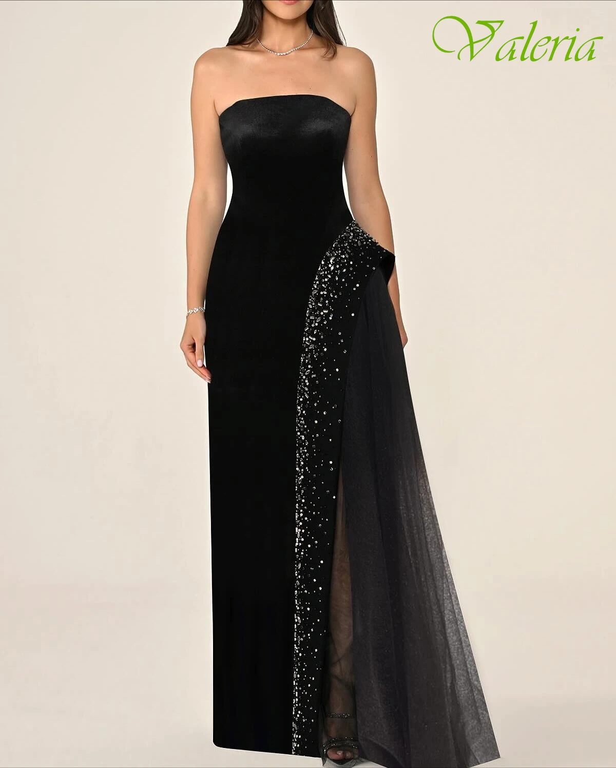 

Customized A-Line Strapless Sleeveless Elegant Evening Dress Delicate High Quality Bespoke Occasion Gowns Modern Celebrity Gowns