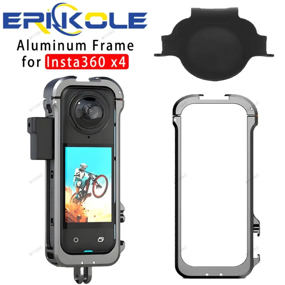 

for insta 360 X4 Case, Aluminum Utility Frame for Insta360 X4 Protective Cage with Silicone Lens Cover Insta 360 X4 Accessories