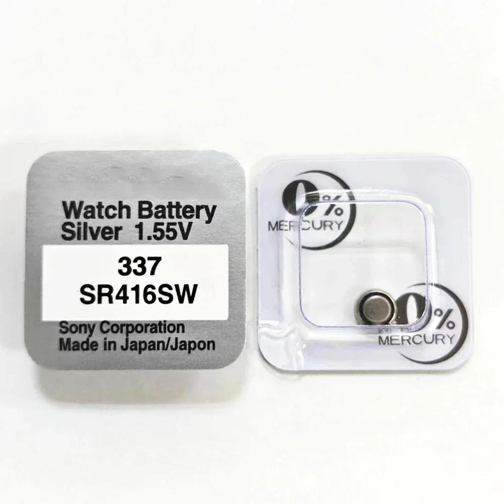 10pcs Original For SONY 337 SR416SW AG6 LR416 337A Silver Oxide Button Cell Battery For LED Headphone Watch Batteries Swiss Made