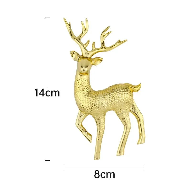 Artificial Simulation Christmas Sika Deer Reindeer Fairy Tale Garden Props Animal Statue Home Elk Shop Display Cabinet Ornaments