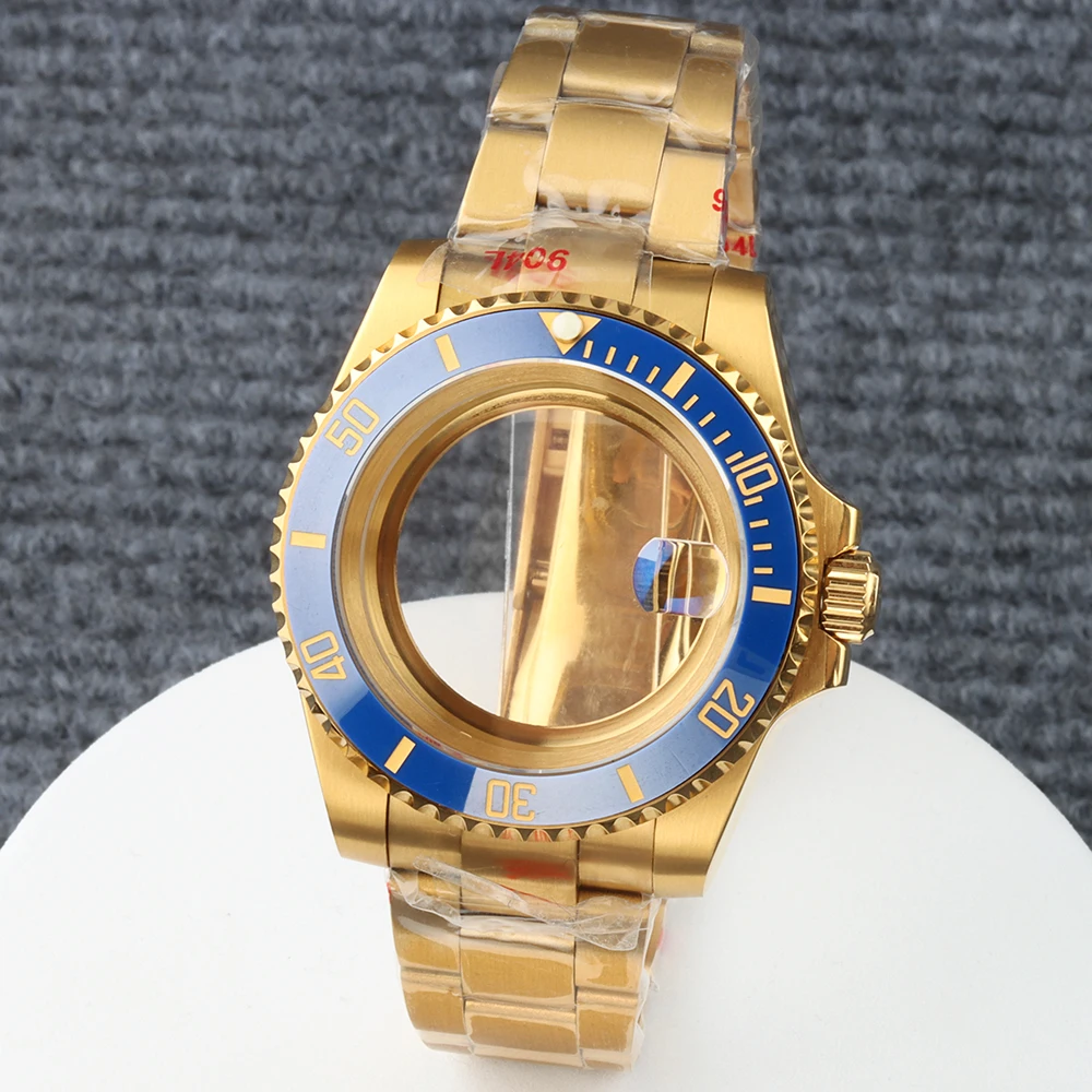 Sapphire glass 40MM nh35 Case Brushed Oyster Bracelet For Sub GMT NH35 NH36 NH38 NH34 Movement 28.5mm Dial Yacht-Master Case