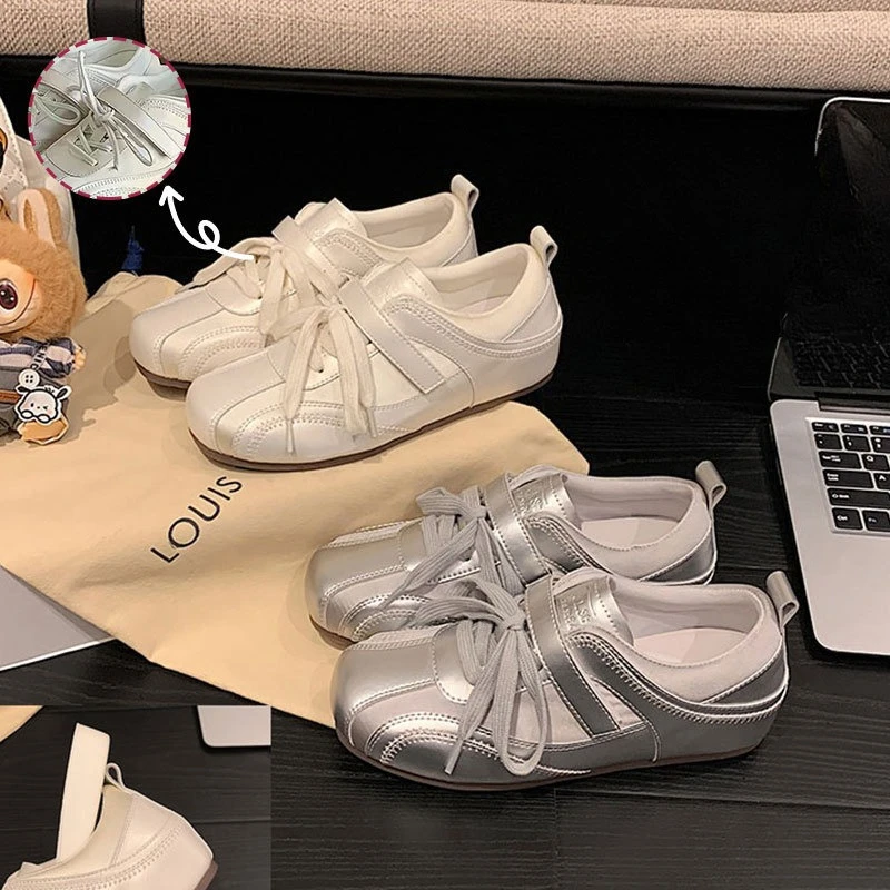 

2026 New Women's Shoes Exquisite Lace Ballet Casual Shoes for Woman Fashion Soft Sole Sneakers Designer Shoes Zapatos De Mujer