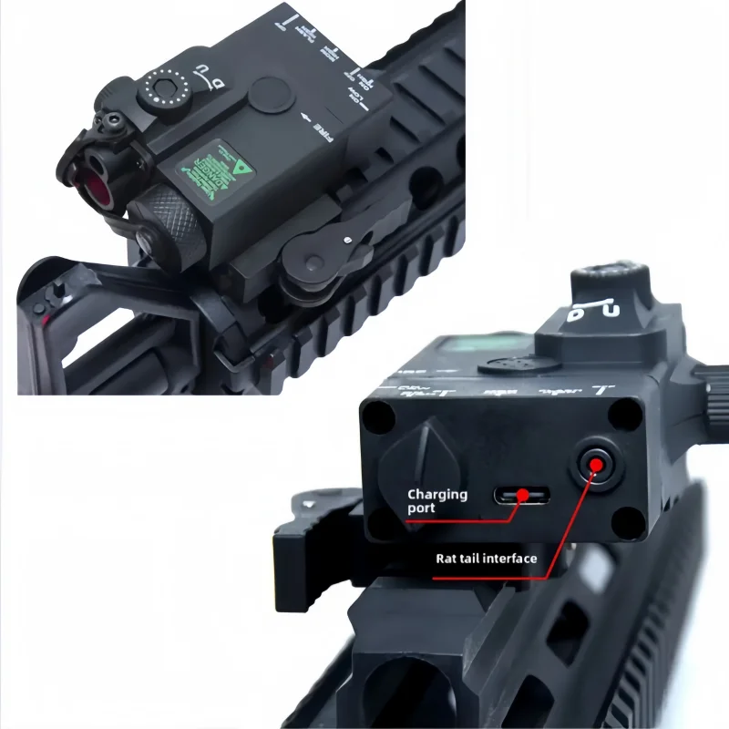 صندوق بطارية صغير A2 PEQ أحمر أخضر ليزر قابل للتعديل سريع الإصدار ذيل الماوس مؤشر تكتيكي صغير ملحقات لعبة الرسوم المتحركة