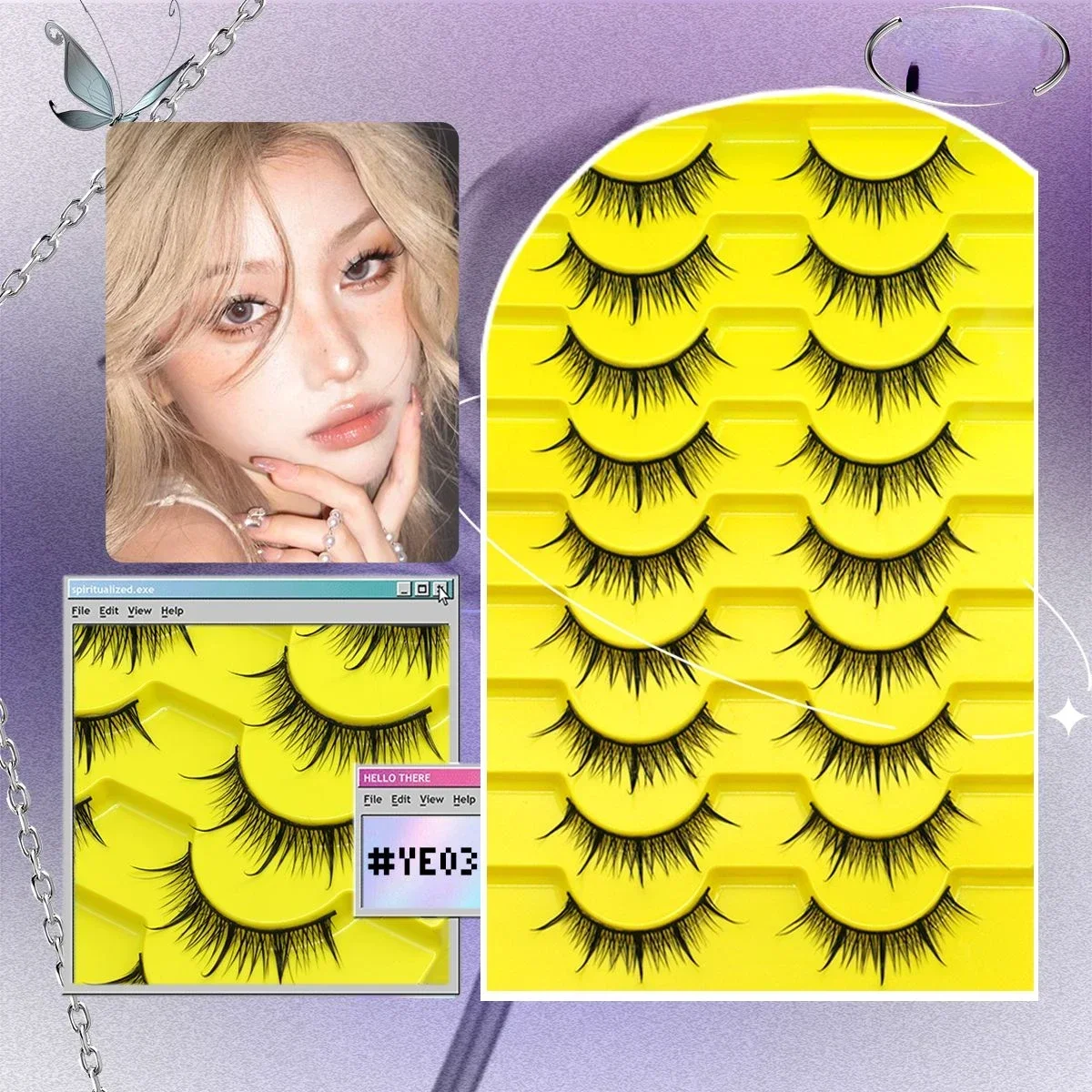 9 pairs of supernatural mother styles The whole fairy manga eyelashes are pure and lustful beginner's bare face curly