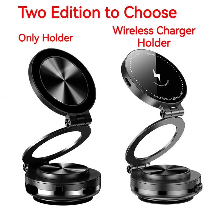 NEW Electric Vacuum Suction Magnetic Car Wireless Charger Holder Mirro Gym Bath Shower Mount for Iphone 16 15 14 13 12 Samsung