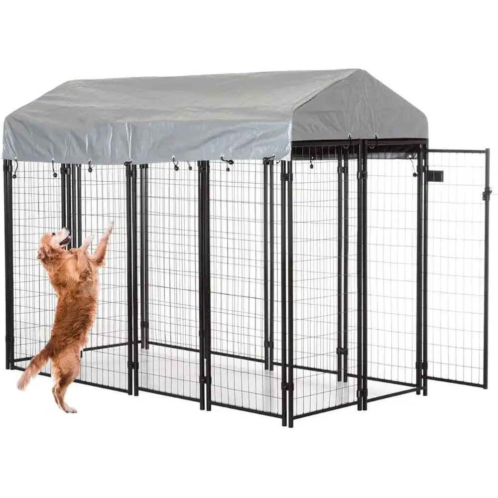 Large Outdoor Dog Kennel 90L x 45W x 69H with Roof, Waterproof & UV-Protected Enclosure for Big Dogs