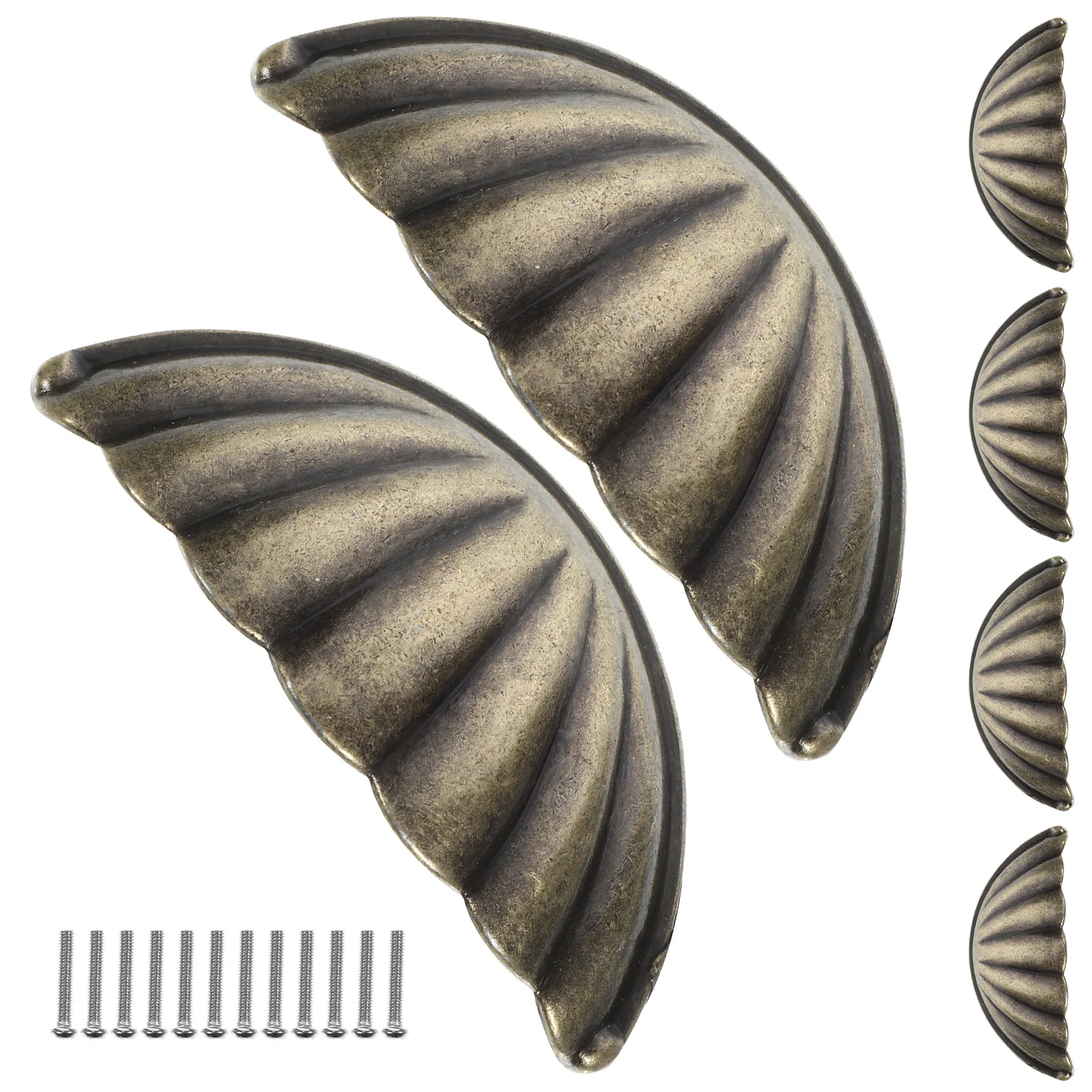 

3 Pcs Cabinet Handle niture Seashell Knobs Elegant Closet Kitchen Door Zinc Alloy Bookshelf Flower