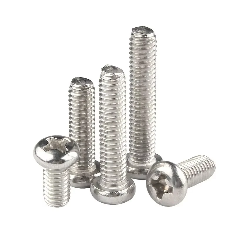 304 Stainless Steel Cross Round Cross Pan Head Screw Bolt 0#-80 2#-56 4#-40 6#-32