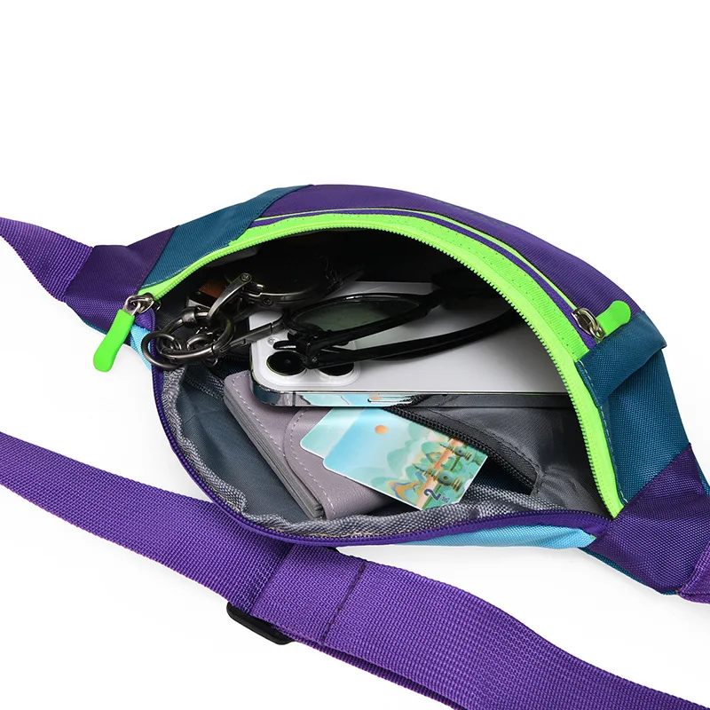 Bolsa Transversal Color Block da Última Moda, Design Casual Esportivo com Múltiplos Bolsos, Espaçosa e Minimalista