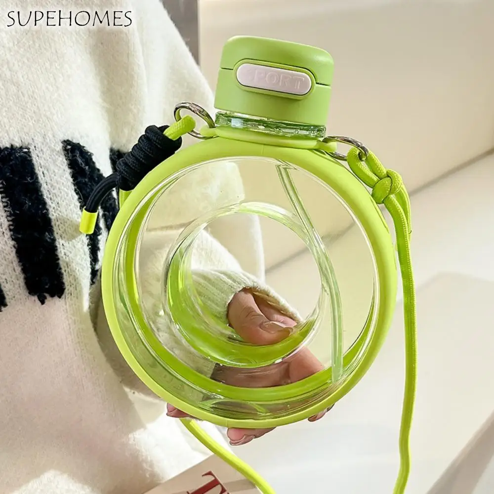 

Portable Donut Water Bottle Leakproof With Strap Portable Kettle Adjustable Silicone Sealing Ring Sports Water Cup Cycling