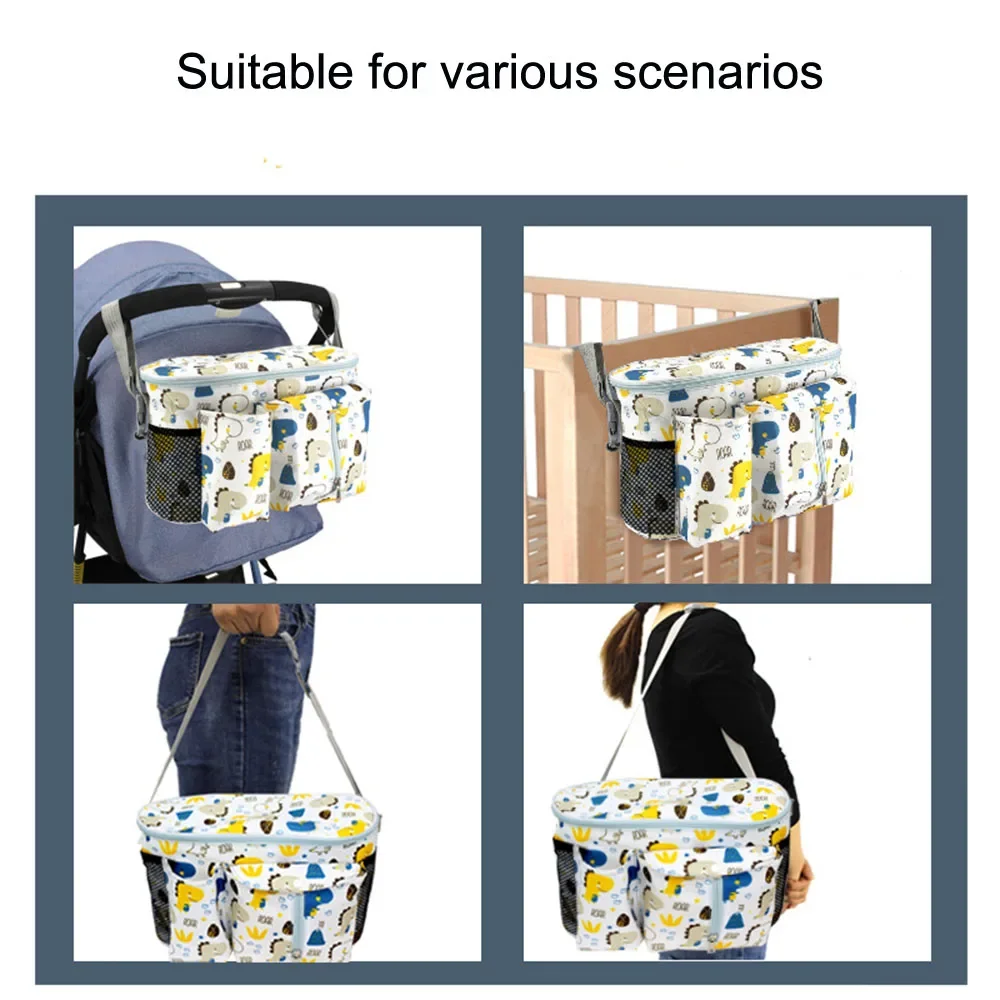 Borse organizer universali per passeggino con portabicchieri, adatte per pannolini, giocattoli e snack, accessori per passeggino