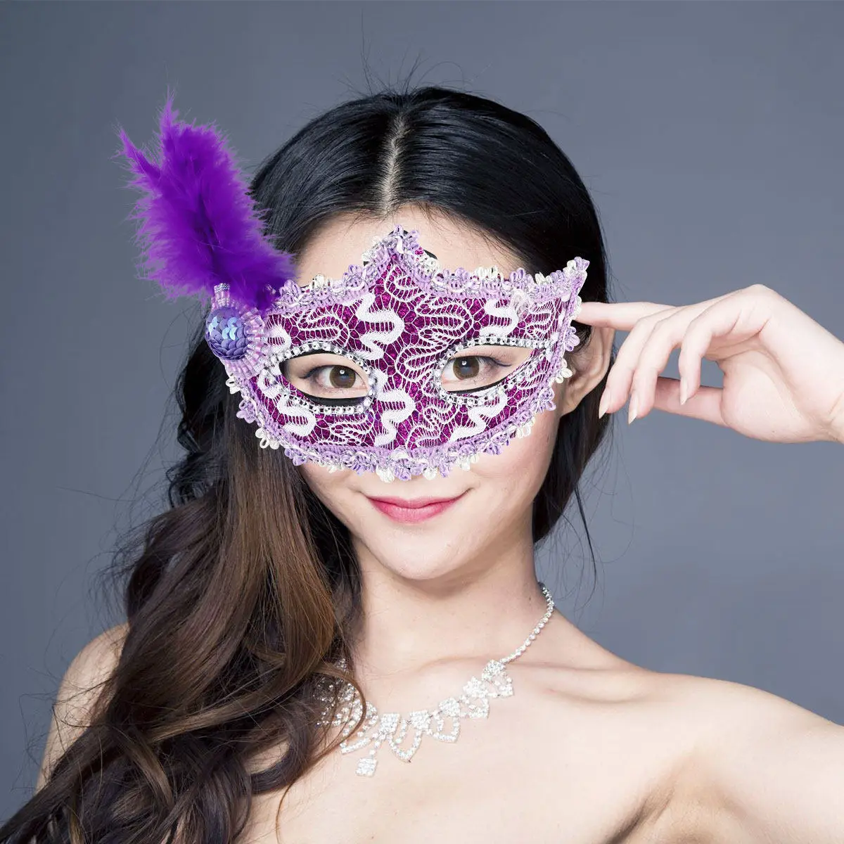 Half Face Masquerade Mask Premium Lightweight Hollow Eye Hole Design Elegant Lace Photo Prop for Ball Masquerade