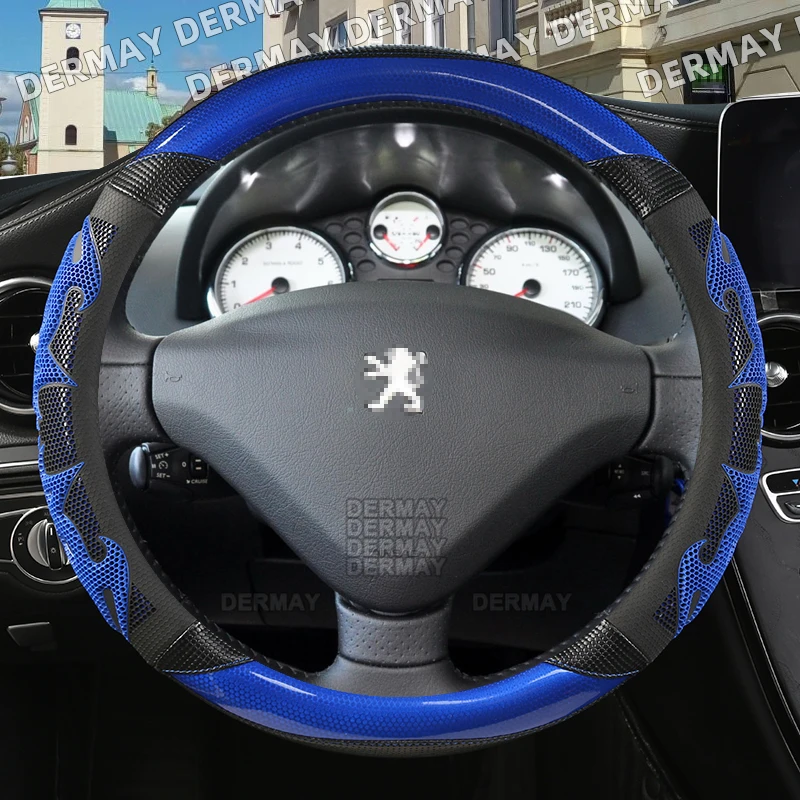 for Peugeot 106 New Car Steering Wheel Cover Silica Gel + PU Leather Non-slip Massage Auto Accessories Fast Shipping