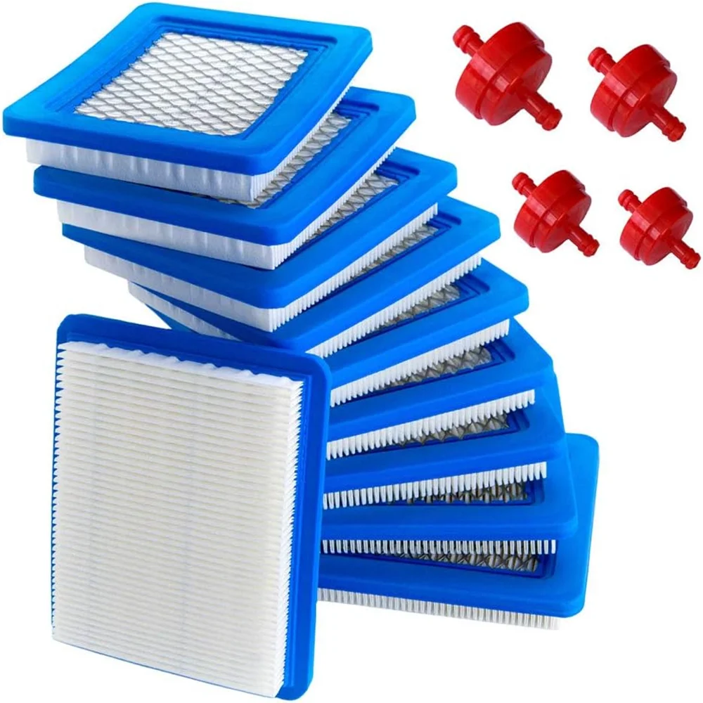 10pcs 491588S Air Filter 4pcs 394358 Fuel Filter Compatible For Briggs Stratton 491588 4915885 Toro 20332 Craftsman 33644