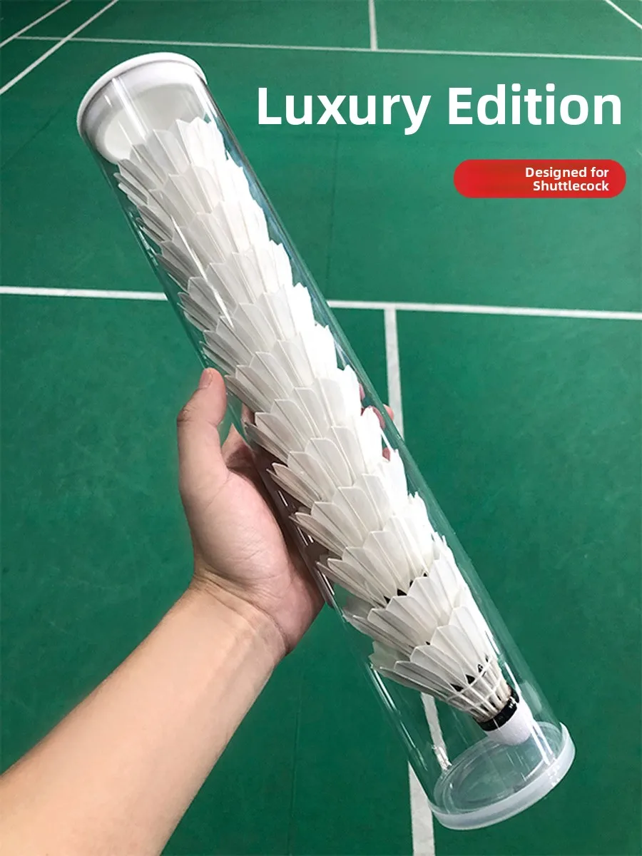 دلو شفاف لريشة الريشة الطائرة بأربعة أقسام، موزع كرات أوتوماتيكي لممارسة الريشة الطائرة وتخزينها