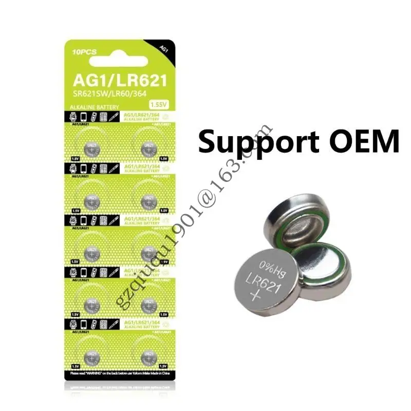 10pcs Ag1 Button Batteries LR621 LR60 SR621SW SR60 SR60L SR60 L621 TR621 SR621 066A