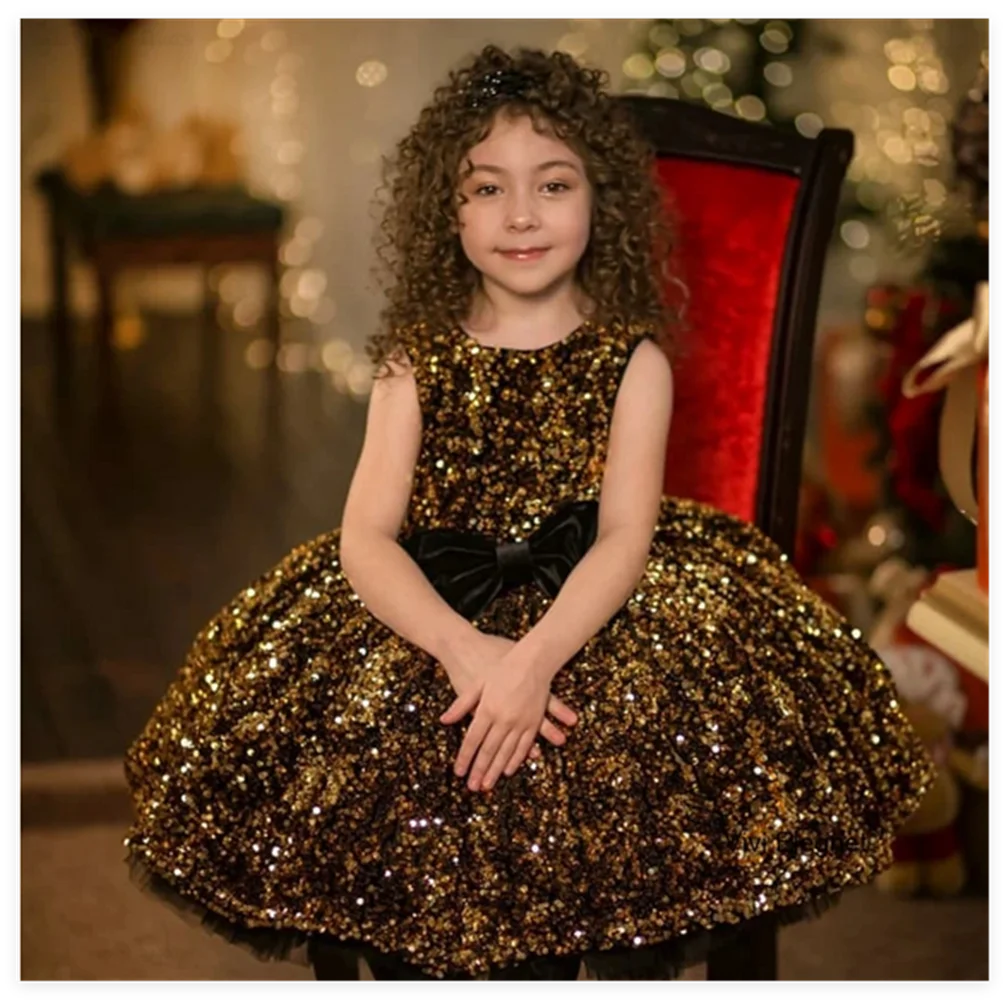 

Flower Girl Dresses for Wedding Lace Tulle Sequin Applique Flat Collar Elegant Kids First Holy Communion Ball Gowns