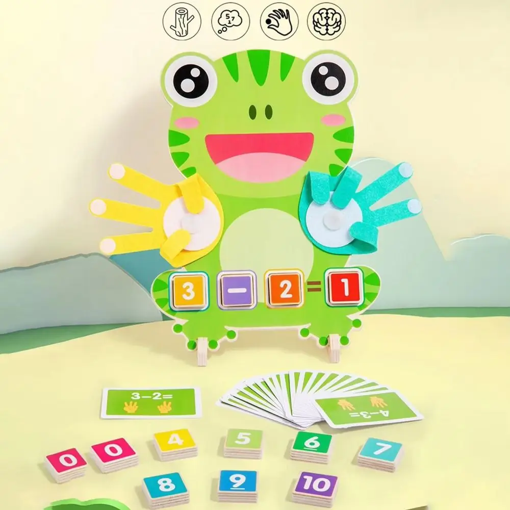 Montessori grenouille doigt opération enfants jouet Puzzle jouets éducatifs grenouille doigt chiffres mathématiques jouet coloré bricolage