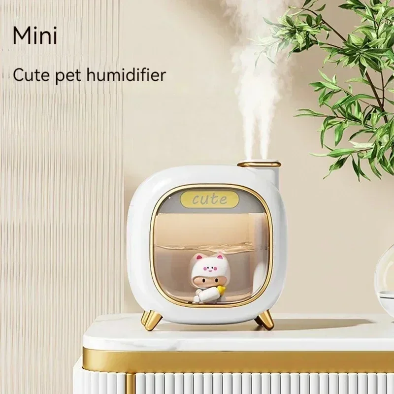Humidificador de aire pequeño regalo nuevo Mini USB humidificador de doble pulverización hogar dormitorio luz nocturna Aroma hidratación Spray