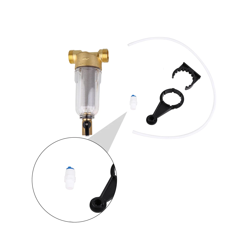 

Copper Front Sediment Filter Stainless Steel Mesh Water Prefilter for Home Faucet Descaling Backwash Water Filter