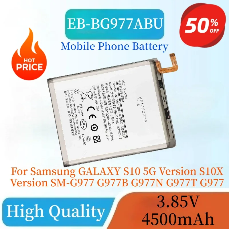 New EB-BG977ABU Mobile Phone Battery 3.85V 4500mAh For Samsung GALAXY S10 5G Version S10X Version SM-G977 G977B G977N G977T G977