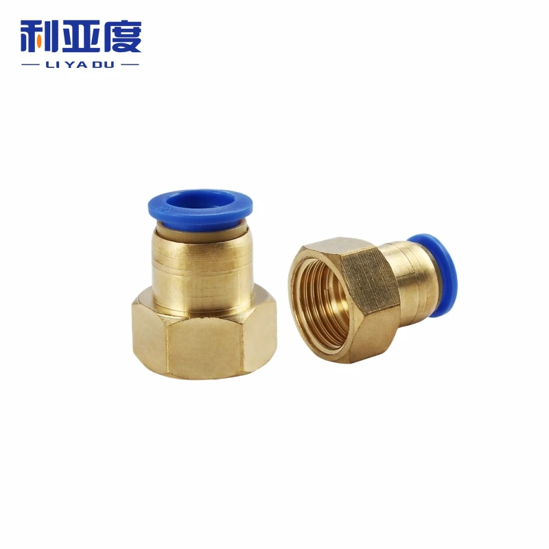 PCF Air Pipe Fitting 4 6 8 10 12mm Hose Tube -1/8 3/8 1/2 1/4 BSP Female Thread Brass Pneumatic Connector Quick Joint Fitting